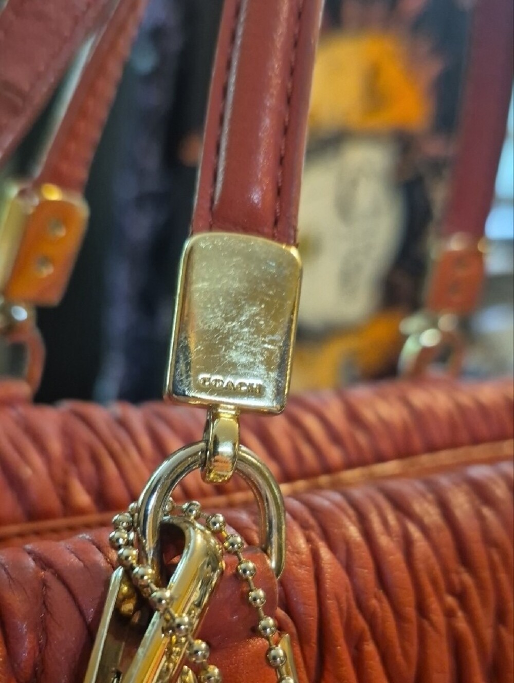 Coach MINI Coral Quilted Leather Shoulder Bag with Gold Hardware - Picture 3 of 10